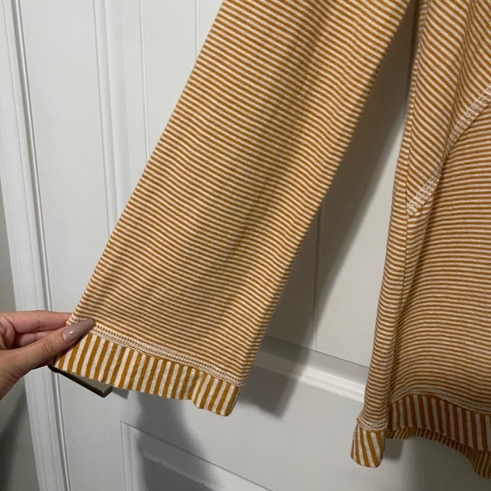 Maeve Tai Cowl Neck Stripe Sweater Mustard Size XS Anthropologie - Picture 6 of 8